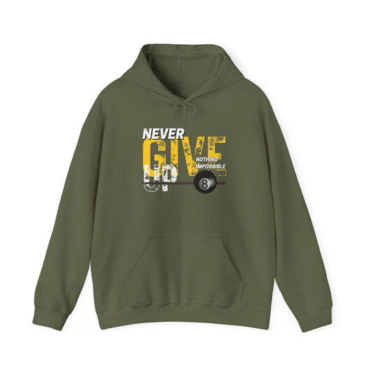 Never Give Up - 8 Ball - Pullover Hoodie - BFLY BILLIARDS