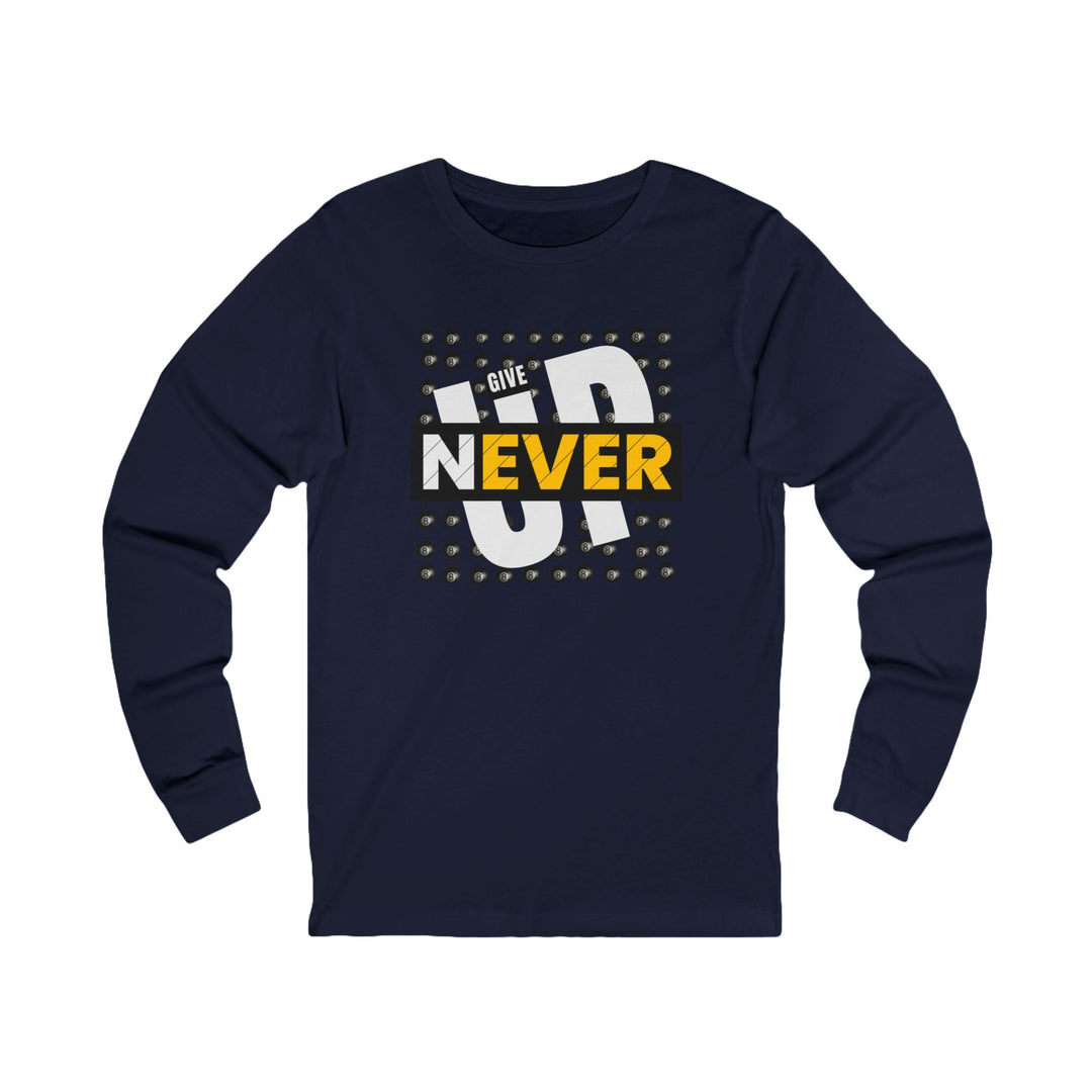 Never Give Up - 8 Ball - Unisex Long Sleeve Tee - BFLY BILLIARDS
