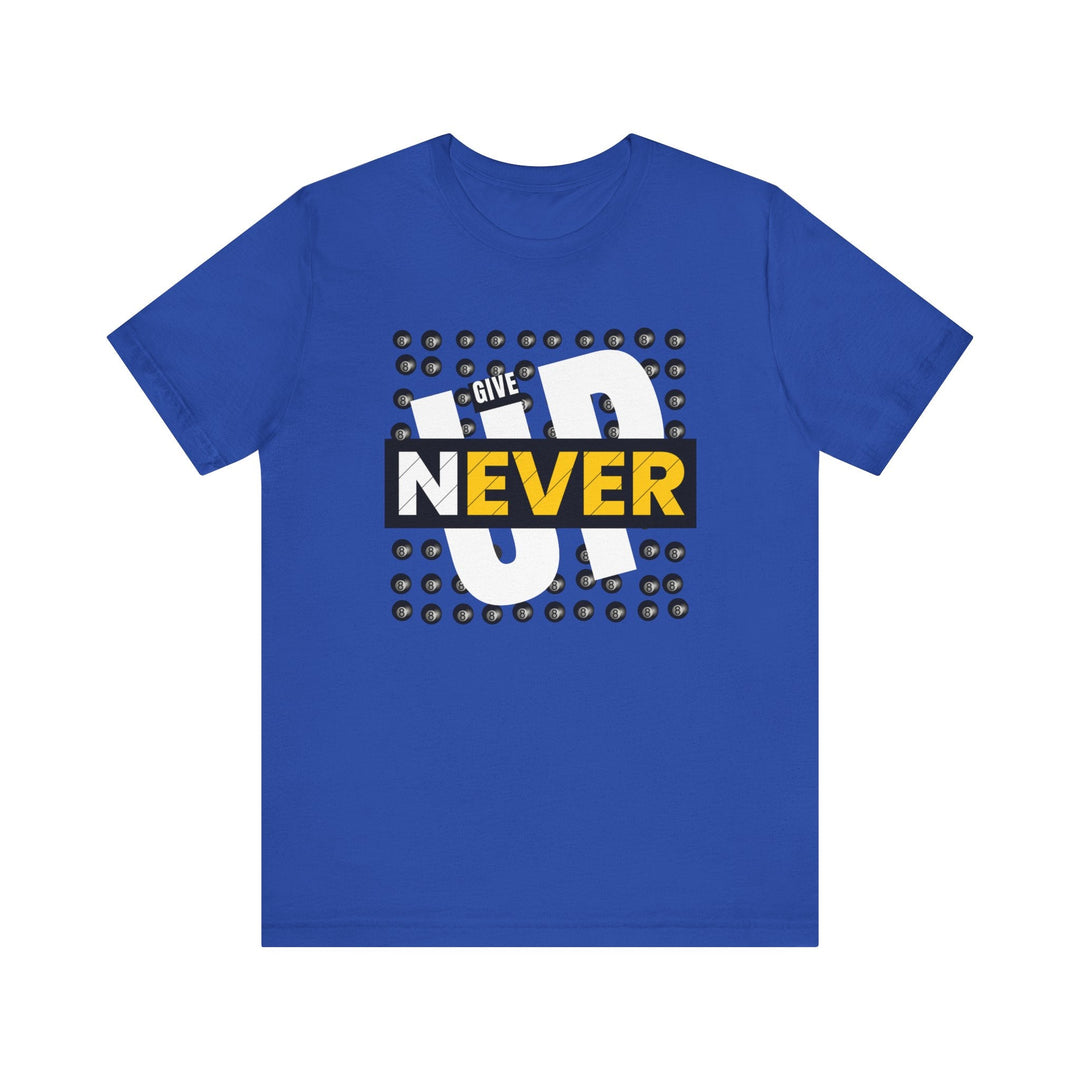 Never Give Up - 8 Ball - Unisex Softstyle Tee - BFLY BILLIARDS