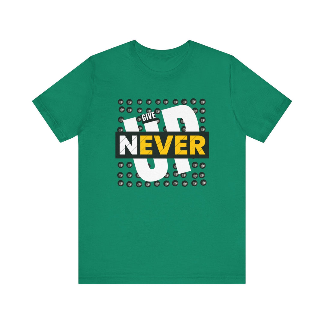 Never Give Up - 8 Ball - Unisex Softstyle Tee - BFLY BILLIARDS