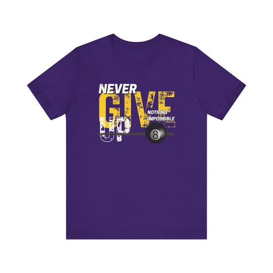 Never Give Up - 8 Ball - Unisex Softstyle Tee - BFLY BILLIARDS