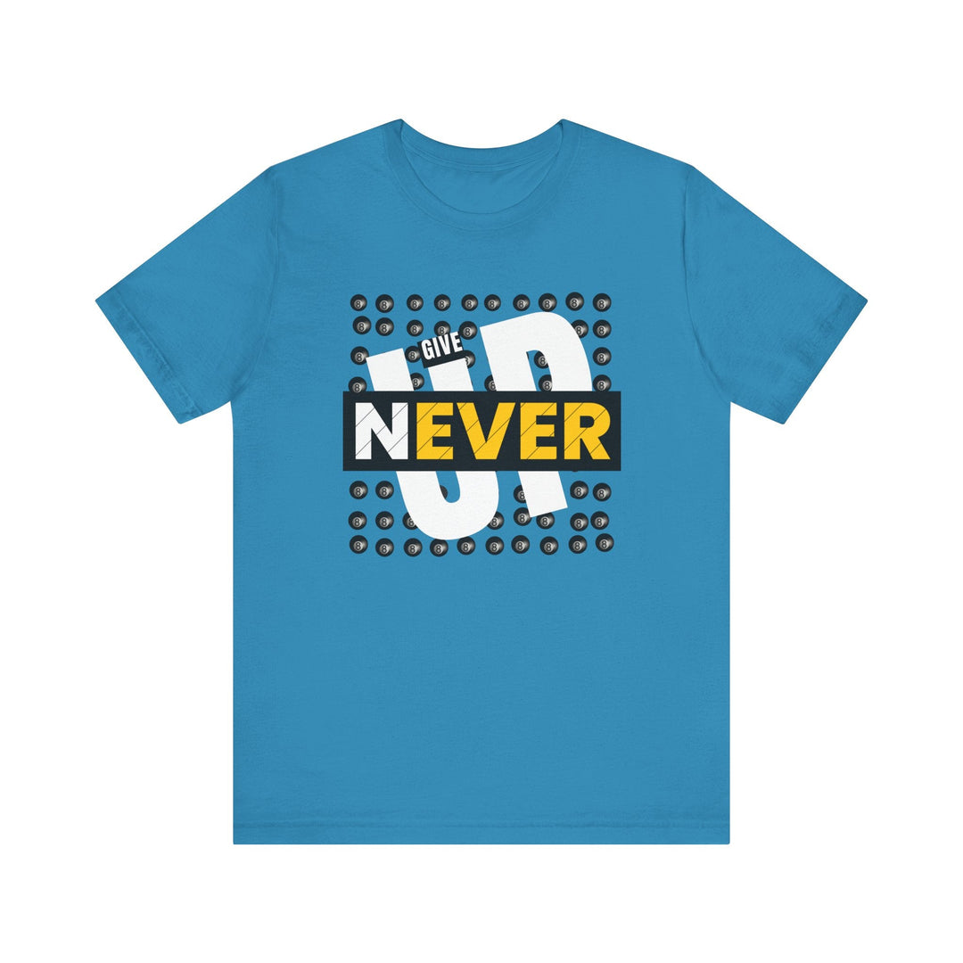 Never Give Up - 8 Ball - Unisex Softstyle Tee - BFLY BILLIARDS