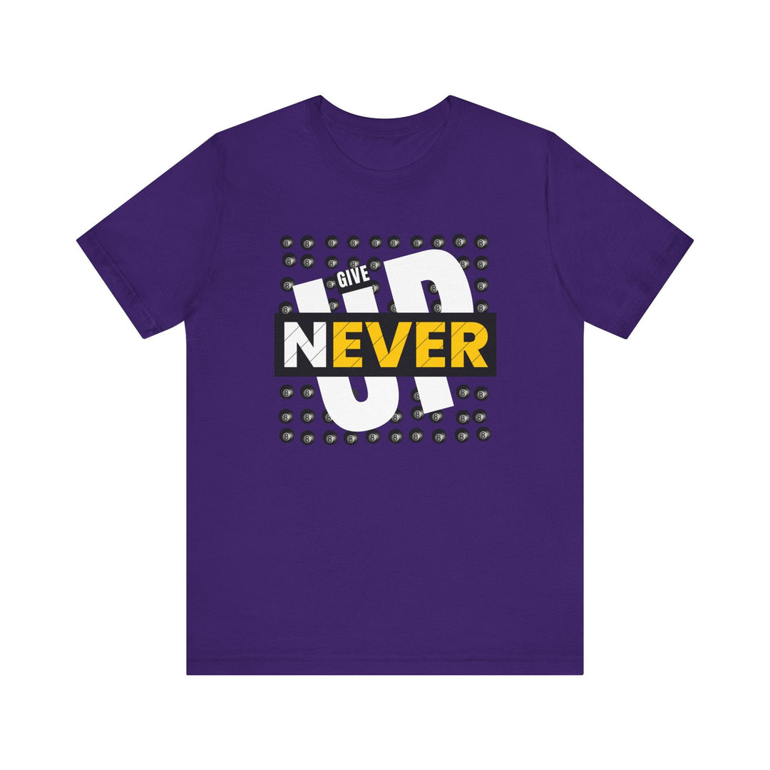 Never Give Up - 8 Ball - Unisex Softstyle Tee - BFLY BILLIARDS
