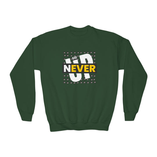 Never Give Up - 8 Ball - Unisex Youth Crewneck Sweatshirt - BFLY BILLIARDS