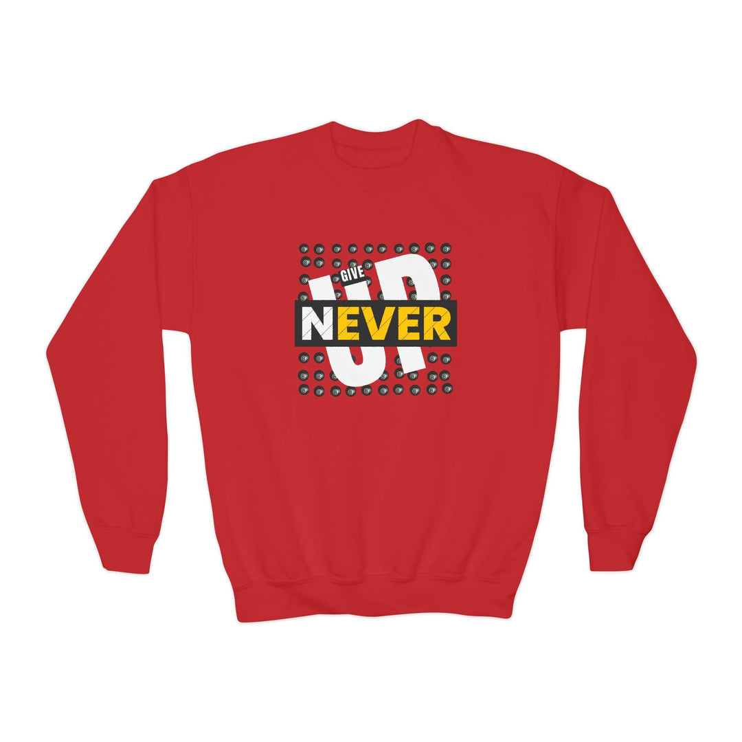 Never Give Up - 8 Ball - Unisex Youth Crewneck Sweatshirt - BFLY BILLIARDS