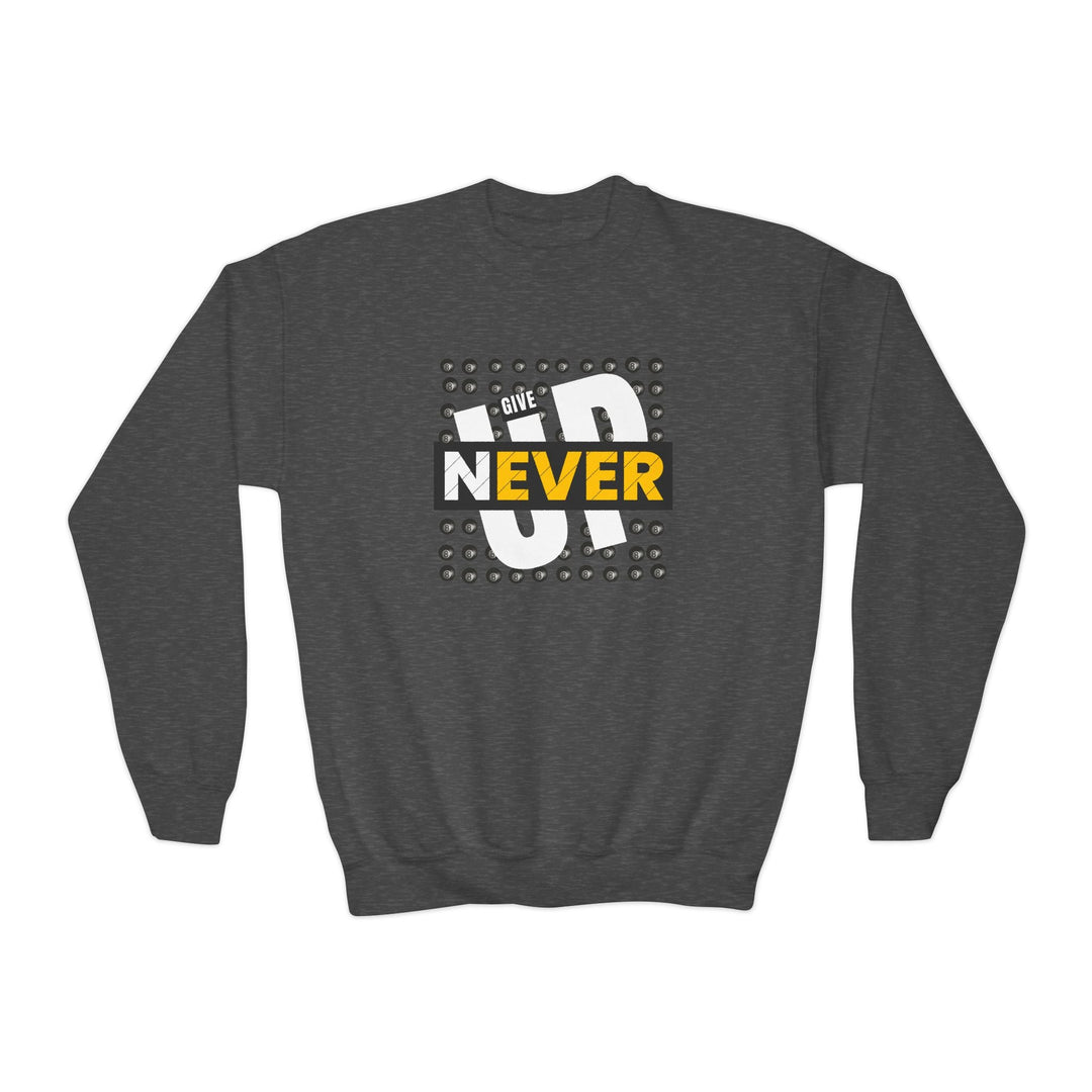 Never Give Up - 8 Ball - Unisex Youth Crewneck Sweatshirt - BFLY BILLIARDS