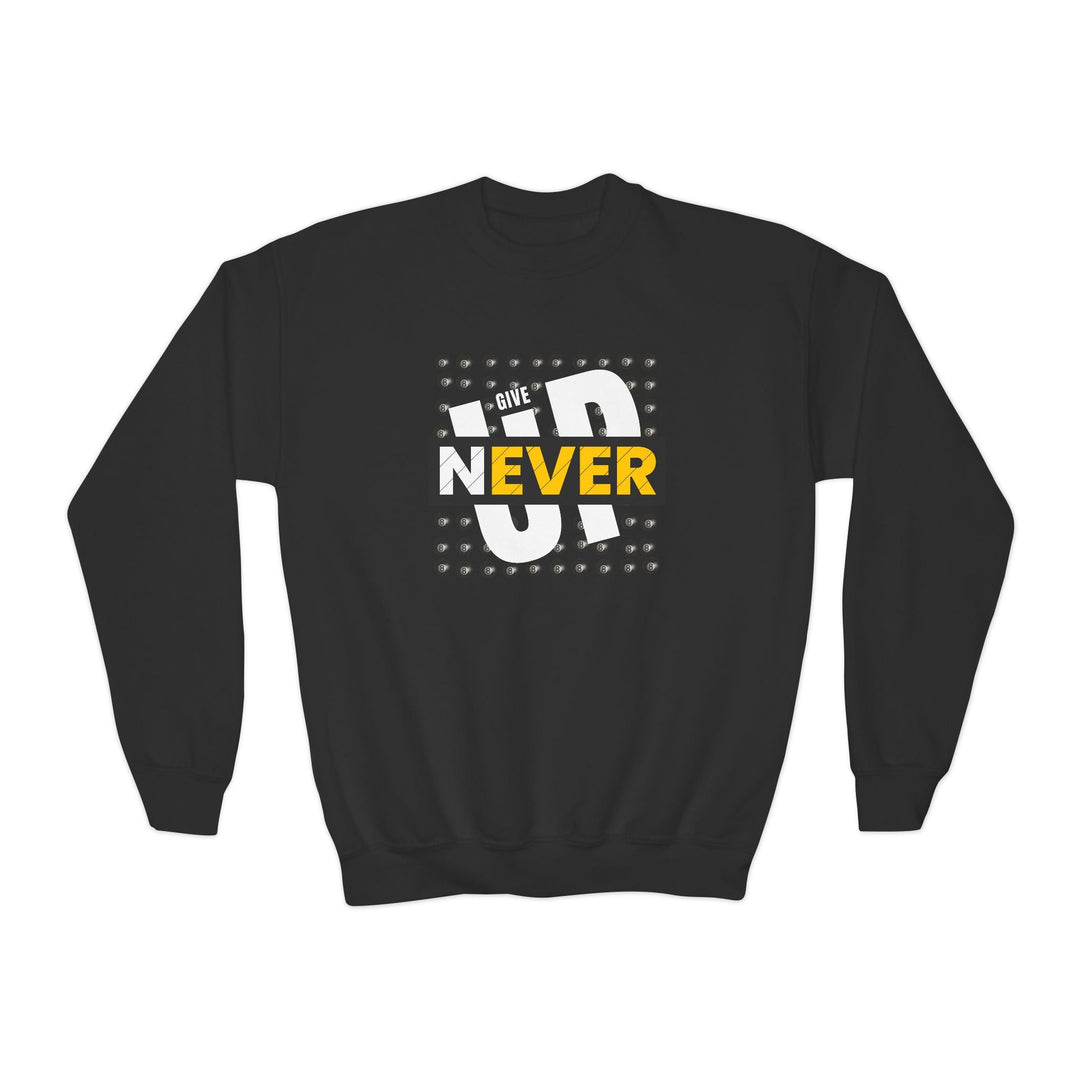 Never Give Up - 8 Ball - Unisex Youth Crewneck Sweatshirt - BFLY BILLIARDS
