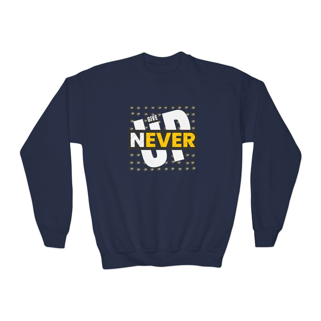 Never Give Up - 8 Ball - Unisex Youth Crewneck Sweatshirt - BFLY BILLIARDS