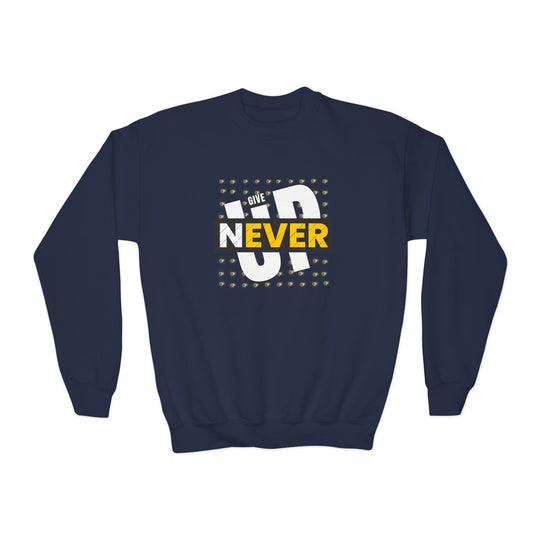 Never Give Up - 8 Ball - Unisex Youth Crewneck Sweatshirt - BFLY BILLIARDS
