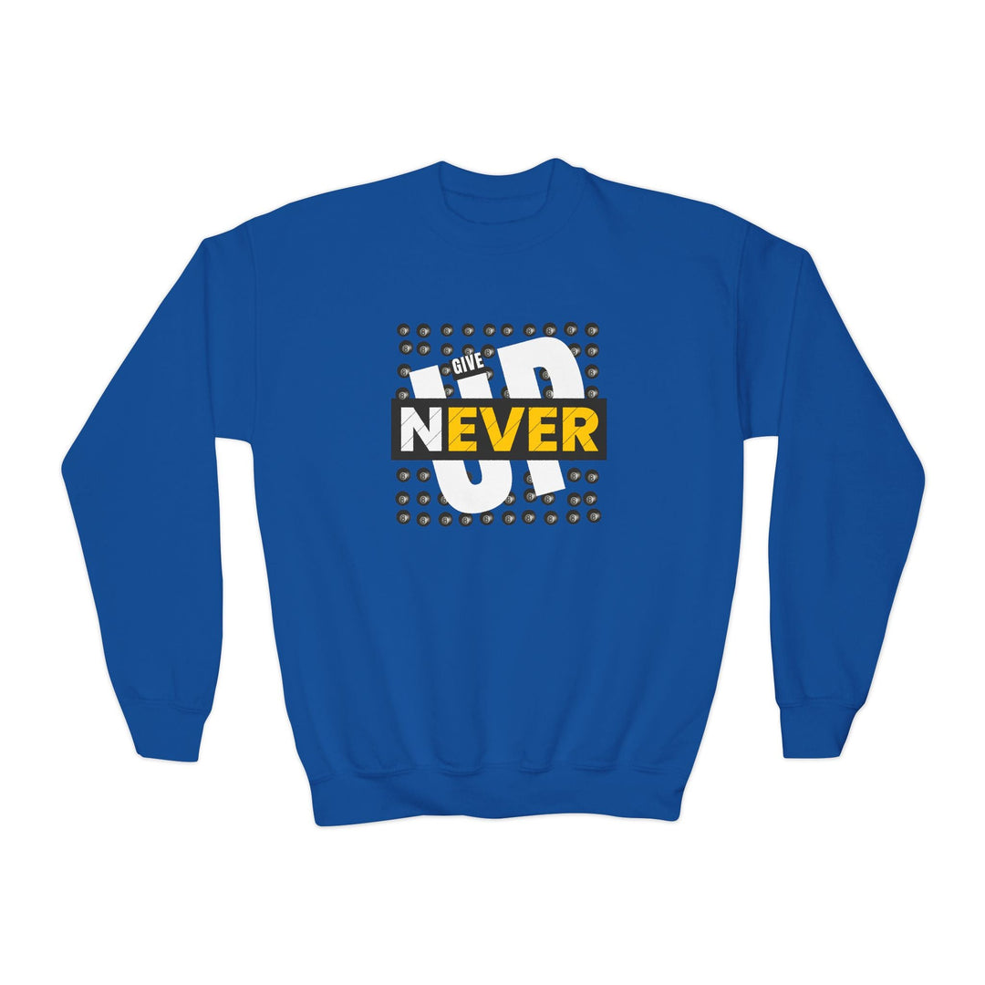 Never Give Up - 8 Ball - Unisex Youth Crewneck Sweatshirt - BFLY BILLIARDS