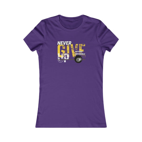 Never Give Up - 8 Ball - Women's Fitted Tee - BFLY BILLIARDS