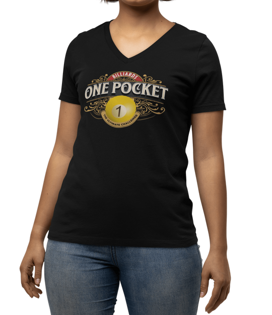 One Pocket BIlliards - Unisex V - Neck Tee - BFLY BILLIARDS
