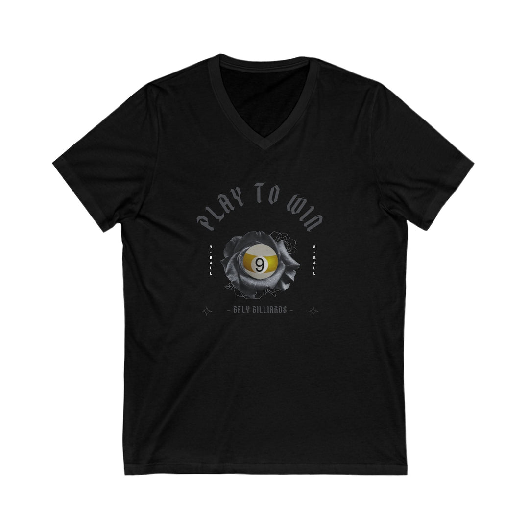 Play to Win - 9 Ball - Unisex V - Neck Tee - BFLY BILLIARDS