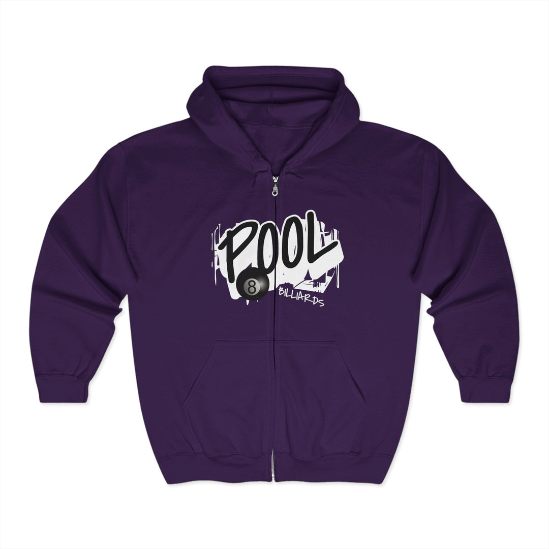 Pool - 8 Ball Billiards Streetwear - Full Zip Hoodie - BFLY BILLIARDS