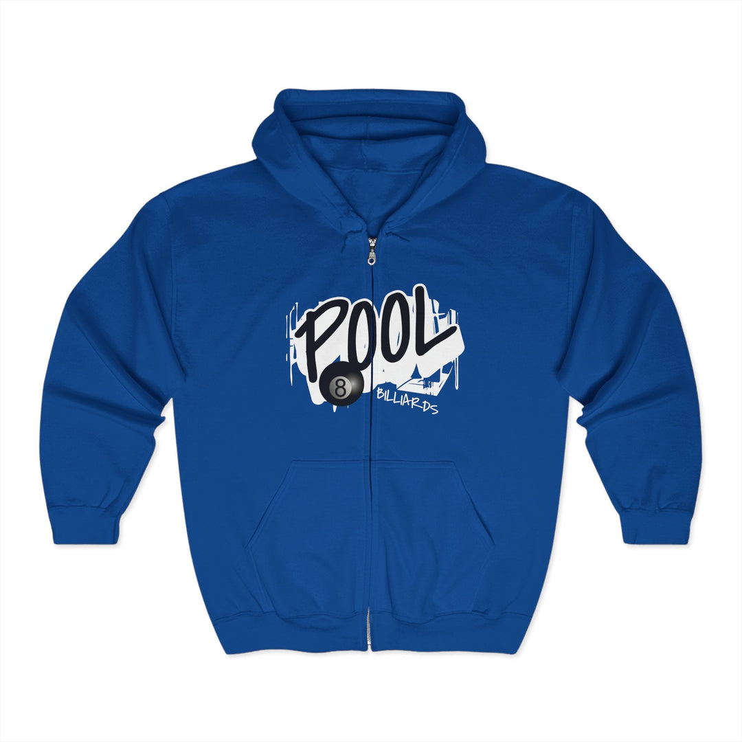 Pool - 8 Ball Billiards Streetwear - Full Zip Hoodie - BFLY BILLIARDS