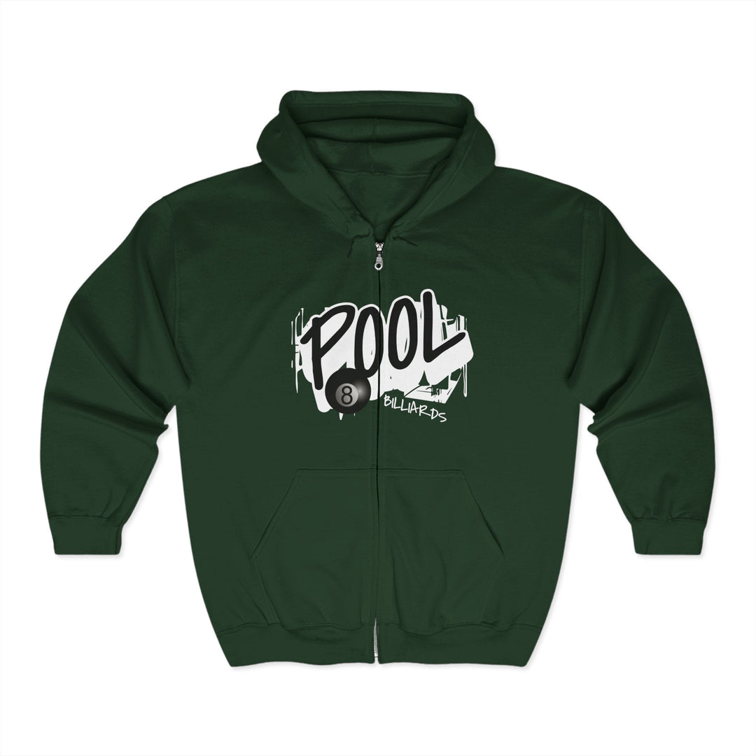 Pool - 8 Ball Billiards Streetwear - Full Zip Hoodie - BFLY BILLIARDS