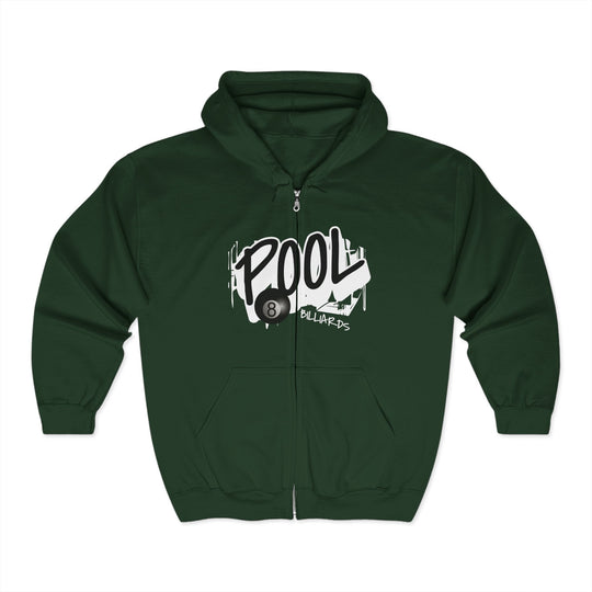 Pool - 8 Ball Billiards Streetwear - Full Zip Hoodie - BFLY BILLIARDS