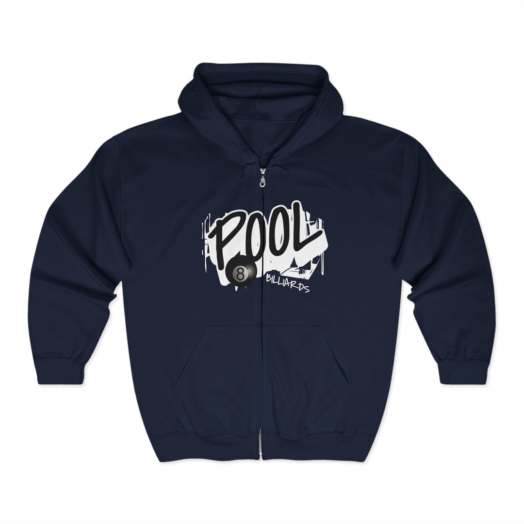 Pool - 8 Ball Billiards Streetwear - Full Zip Hoodie - BFLY BILLIARDS