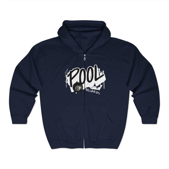 Pool - 8 Ball Billiards Streetwear - Full Zip Hoodie - BFLY BILLIARDS
