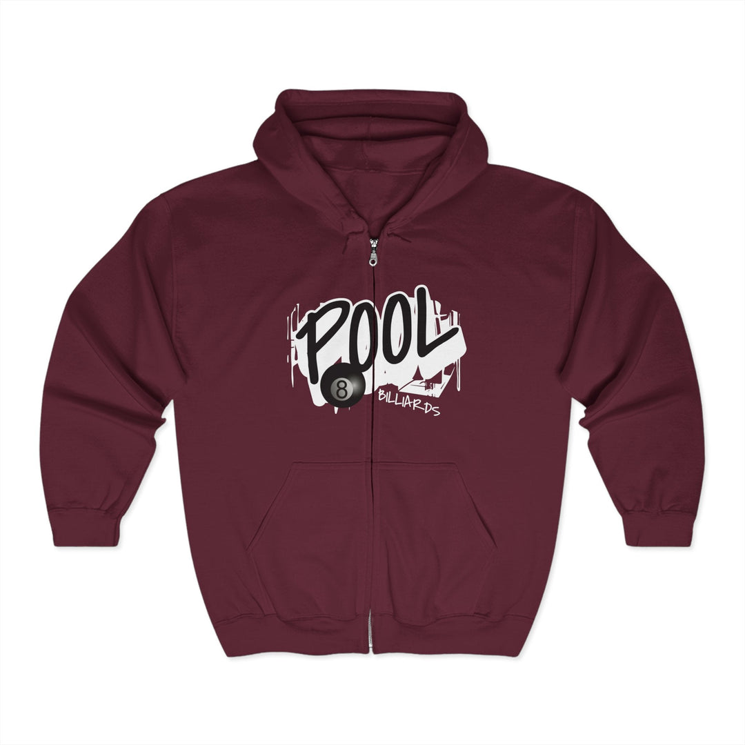 Pool - 8 Ball Billiards Streetwear - Full Zip Hoodie - BFLY BILLIARDS