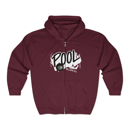 Pool - 8 Ball Billiards Streetwear - Full Zip Hoodie - BFLY BILLIARDS