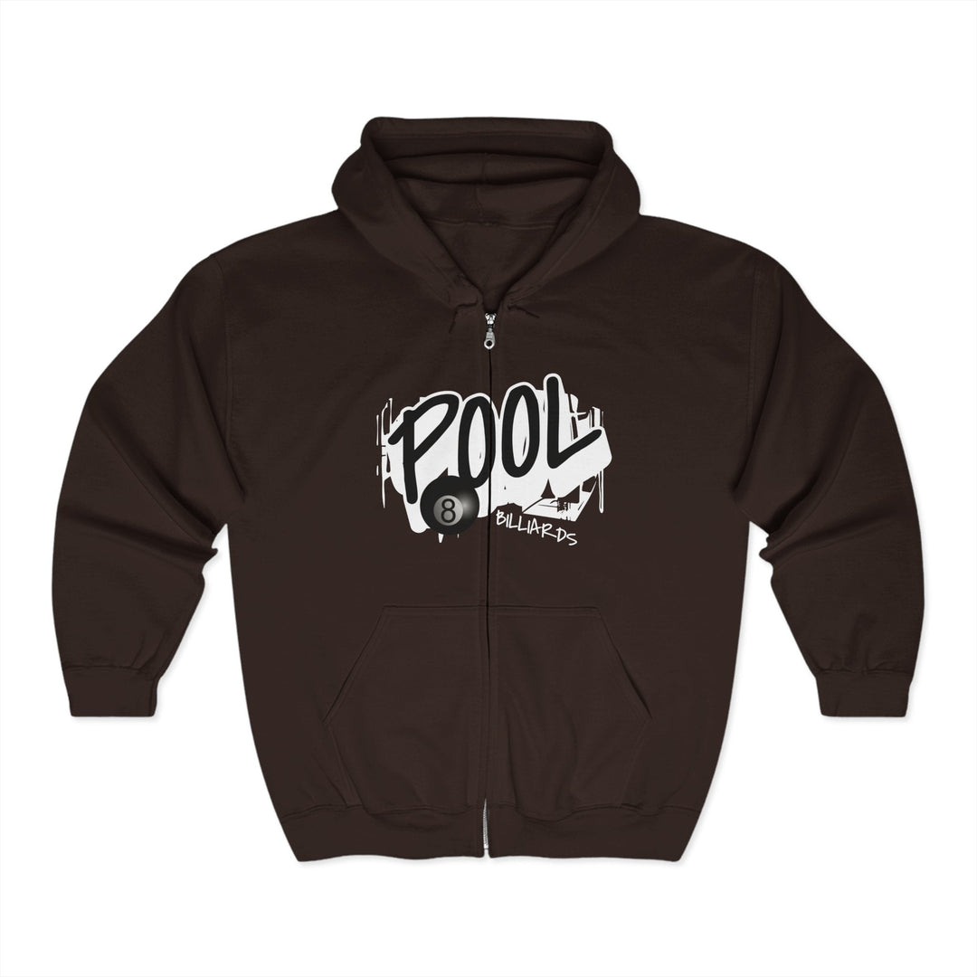 Pool - 8 Ball Billiards Streetwear - Full Zip Hoodie - BFLY BILLIARDS