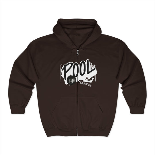 Pool - 8 Ball Billiards Streetwear - Full Zip Hoodie - BFLY BILLIARDS