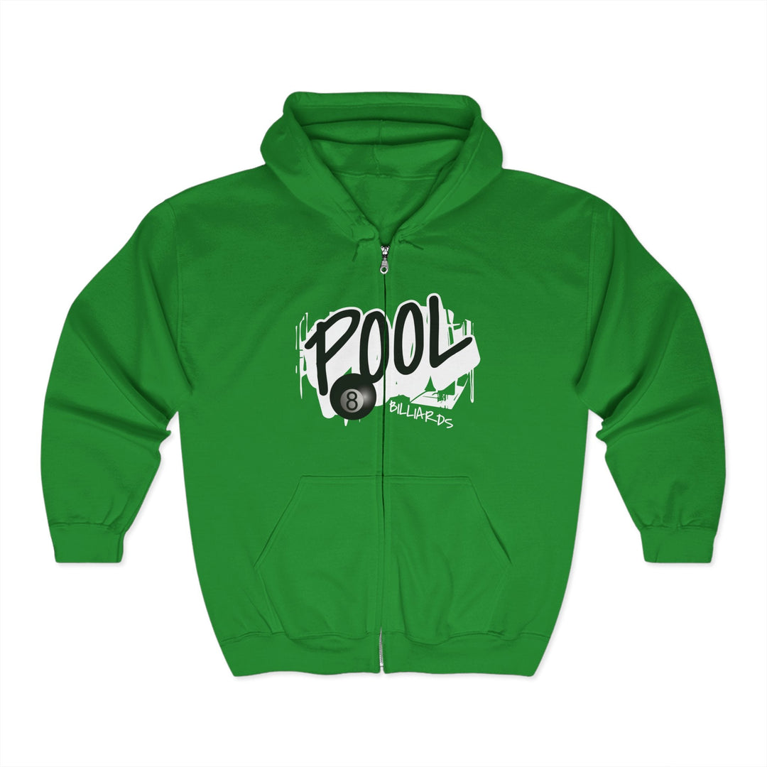 Pool - 8 Ball Billiards Streetwear - Full Zip Hoodie - BFLY BILLIARDS