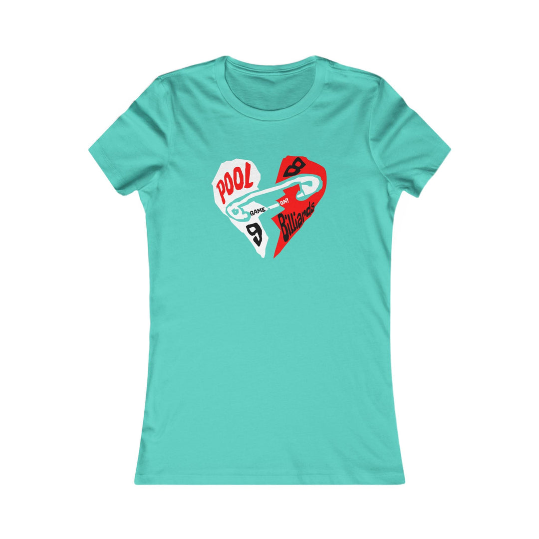 Pool - Billiards - Mended Heart - Women's Fitted Tee - BFLY BILLIARDS
