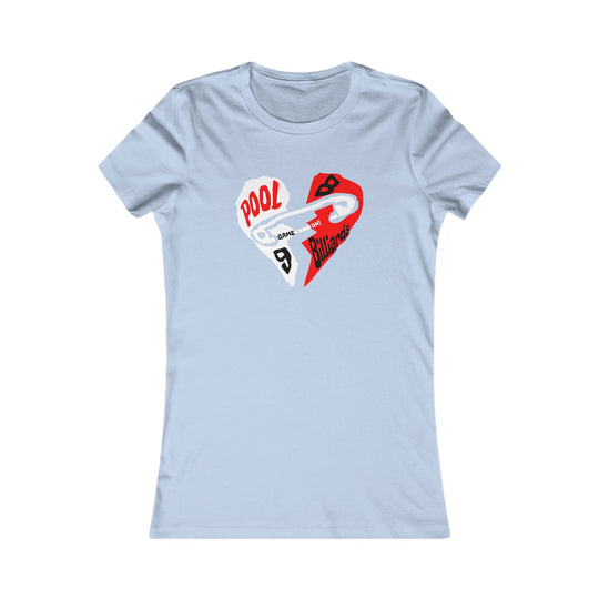 Pool - Billiards - Mended Heart - Women's Fitted Tee - BFLY BILLIARDS