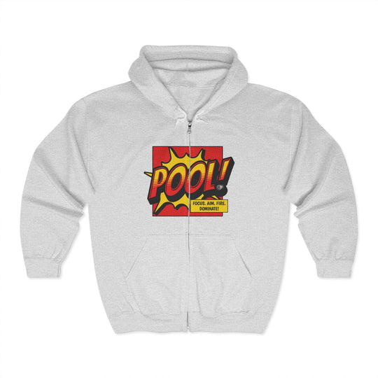 Pool: Focus. Aim. Fire. Dominate - Full Zip Hoodie - BFLY BILLIARDS