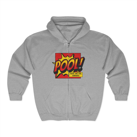 Pool: Focus. Aim. Fire. Dominate - Full Zip Hoodie - BFLY BILLIARDS