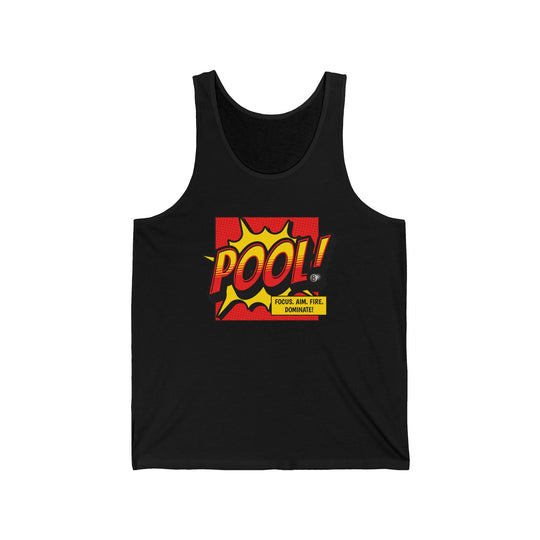 Pool: Focus. Aim. Fire. Dominate - Unisex Tank Top - BFLY BILLIARDS