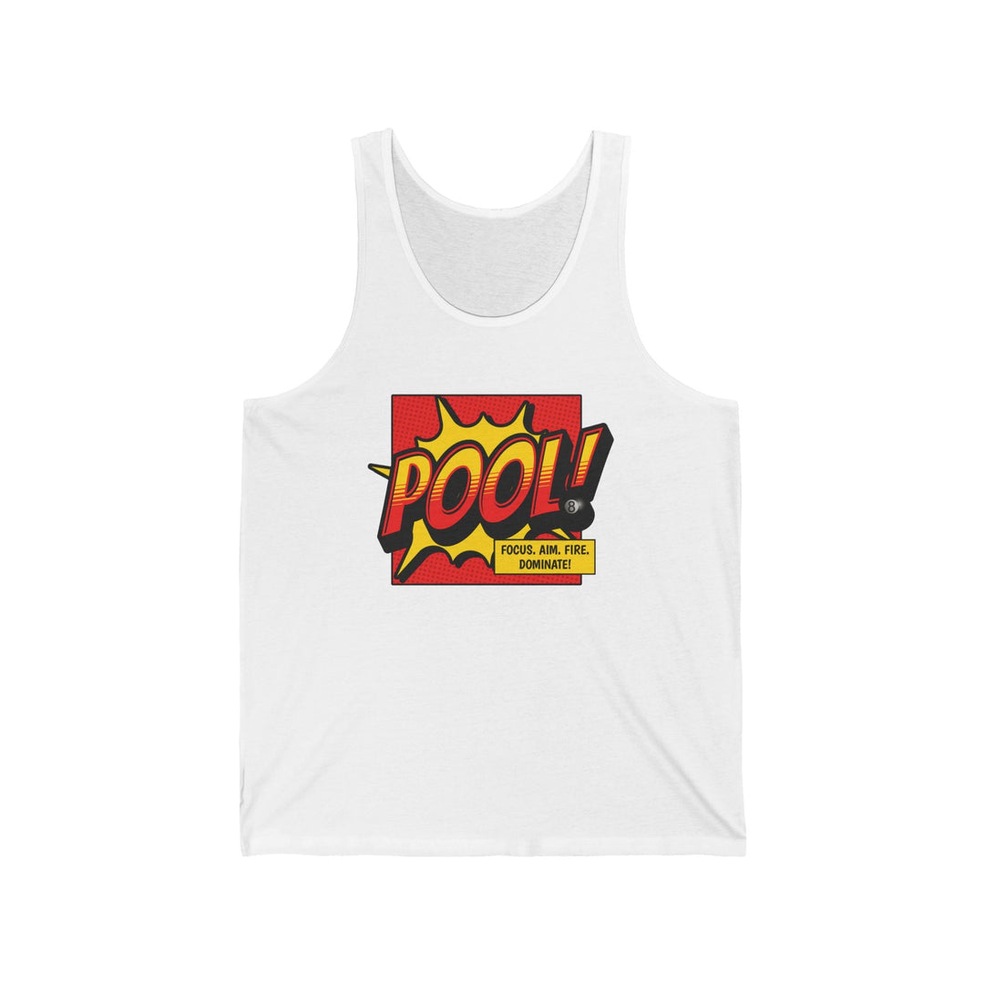 Pool: Focus. Aim. Fire. Dominate - Unisex Tank Top - BFLY BILLIARDS