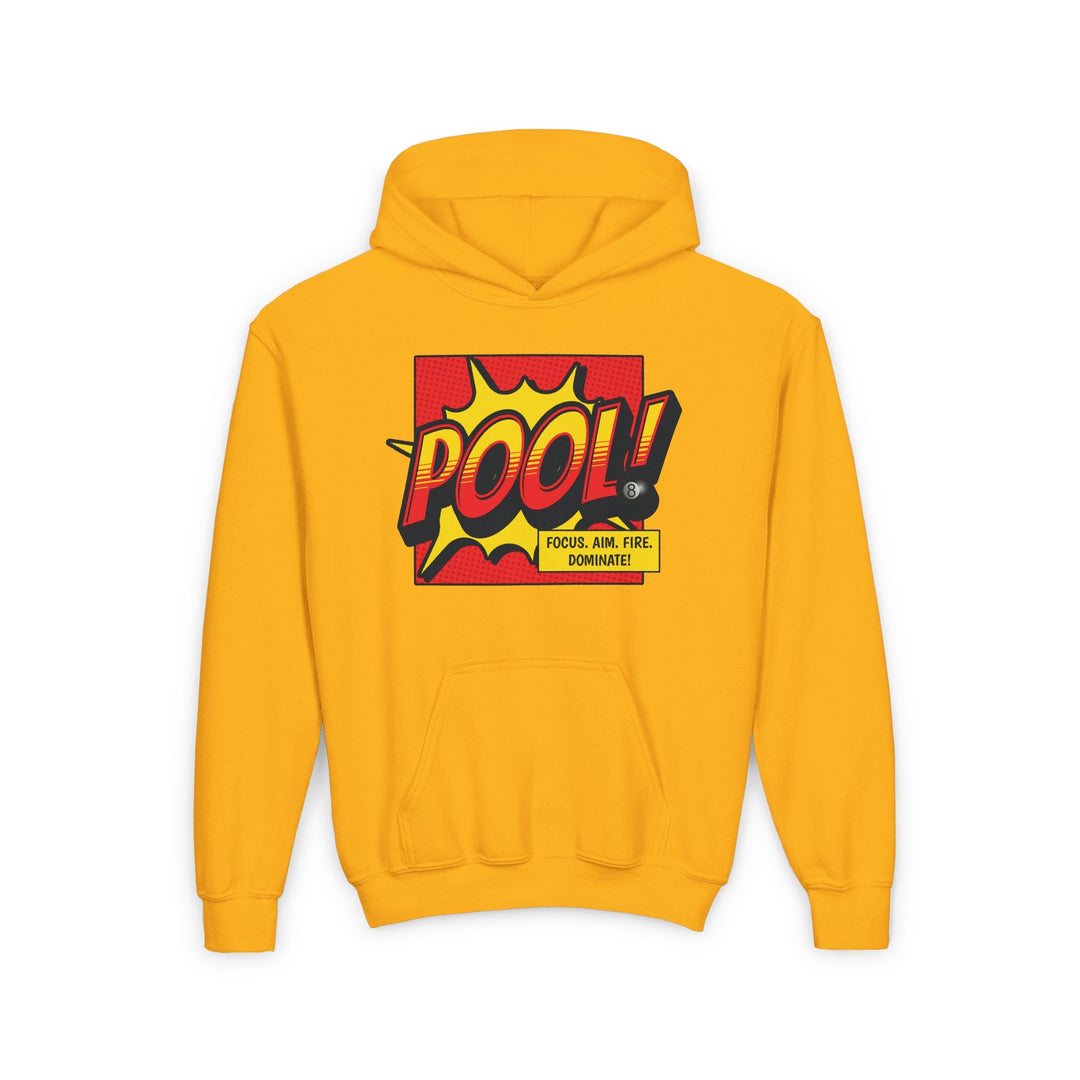 Pool: Focus. Aim. Fire. Dominate - Unisex Youth Pullover Hoodie - BFLY BILLIARDS