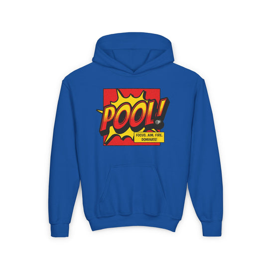 Pool: Focus. Aim. Fire. Dominate - Unisex Youth Pullover Hoodie - BFLY BILLIARDS