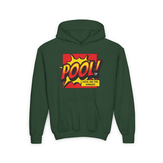Pool: Focus. Aim. Fire. Dominate - Unisex Youth Pullover Hoodie - BFLY BILLIARDS