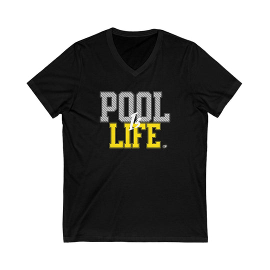 Pool is Life - 8 Ball - Unisex V - Neck Tee - BFLY BILLIARDS