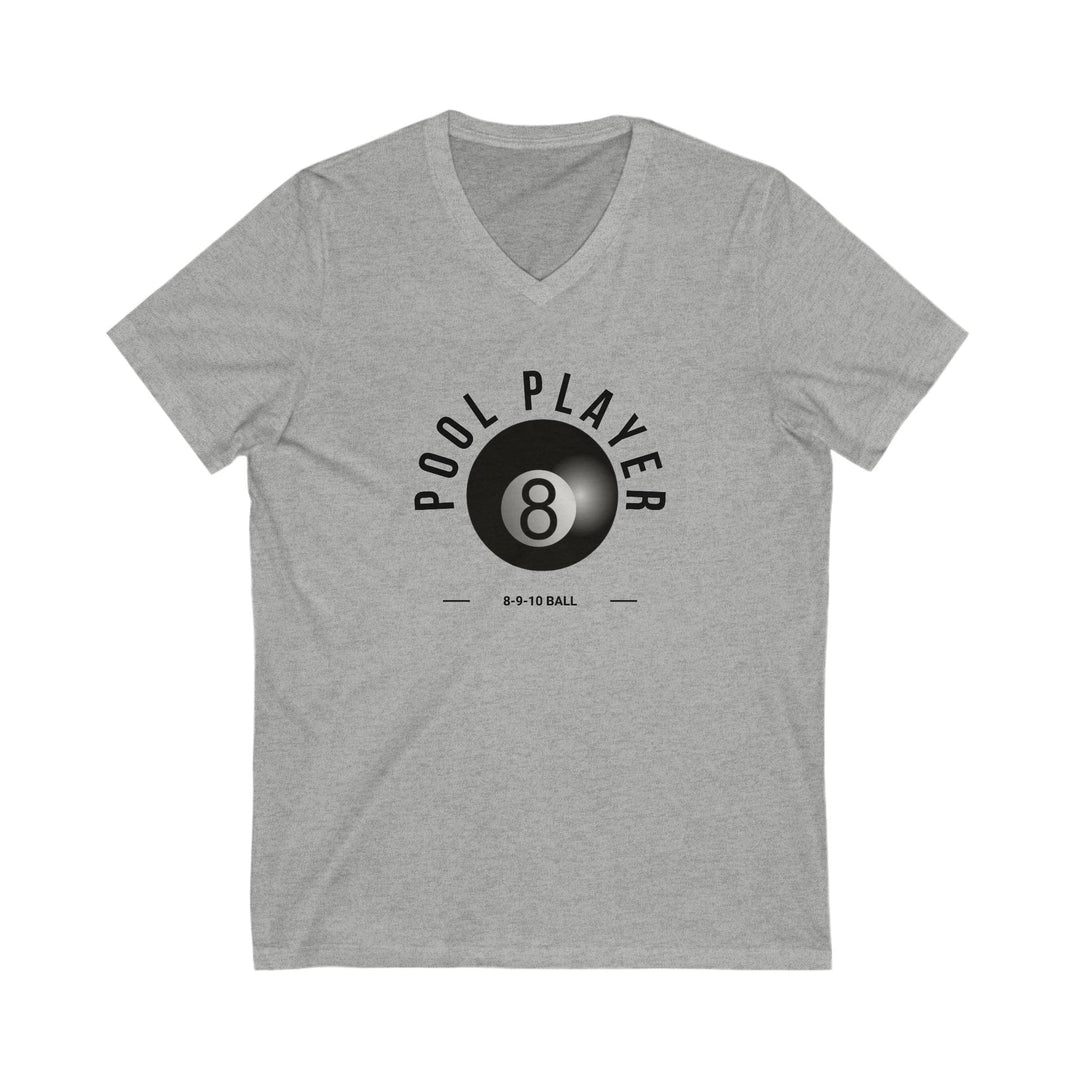 Pool Player - 8 - 9 - 10 Ball - Unisex V - Neck Tee - BFLY BILLIARDS