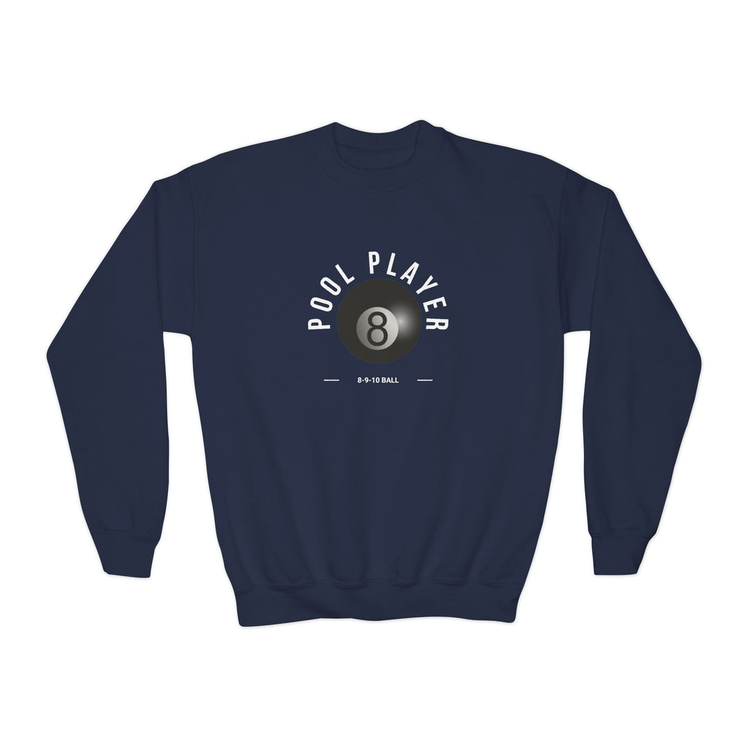 Pool Player - 8 - 9 - 10 Ball - Unisex Youth Crewneck Sweatshirt - BFLY BILLIARDS