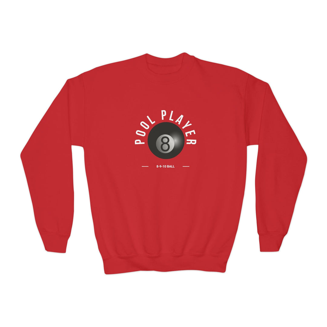 Pool Player - 8 - 9 - 10 Ball - Unisex Youth Crewneck Sweatshirt - BFLY BILLIARDS