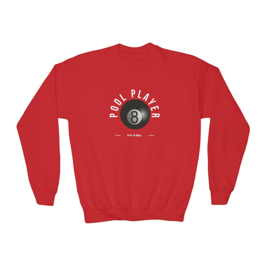 Pool Player - 8 - 9 - 10 Ball - Unisex Youth Crewneck Sweatshirt - BFLY BILLIARDS