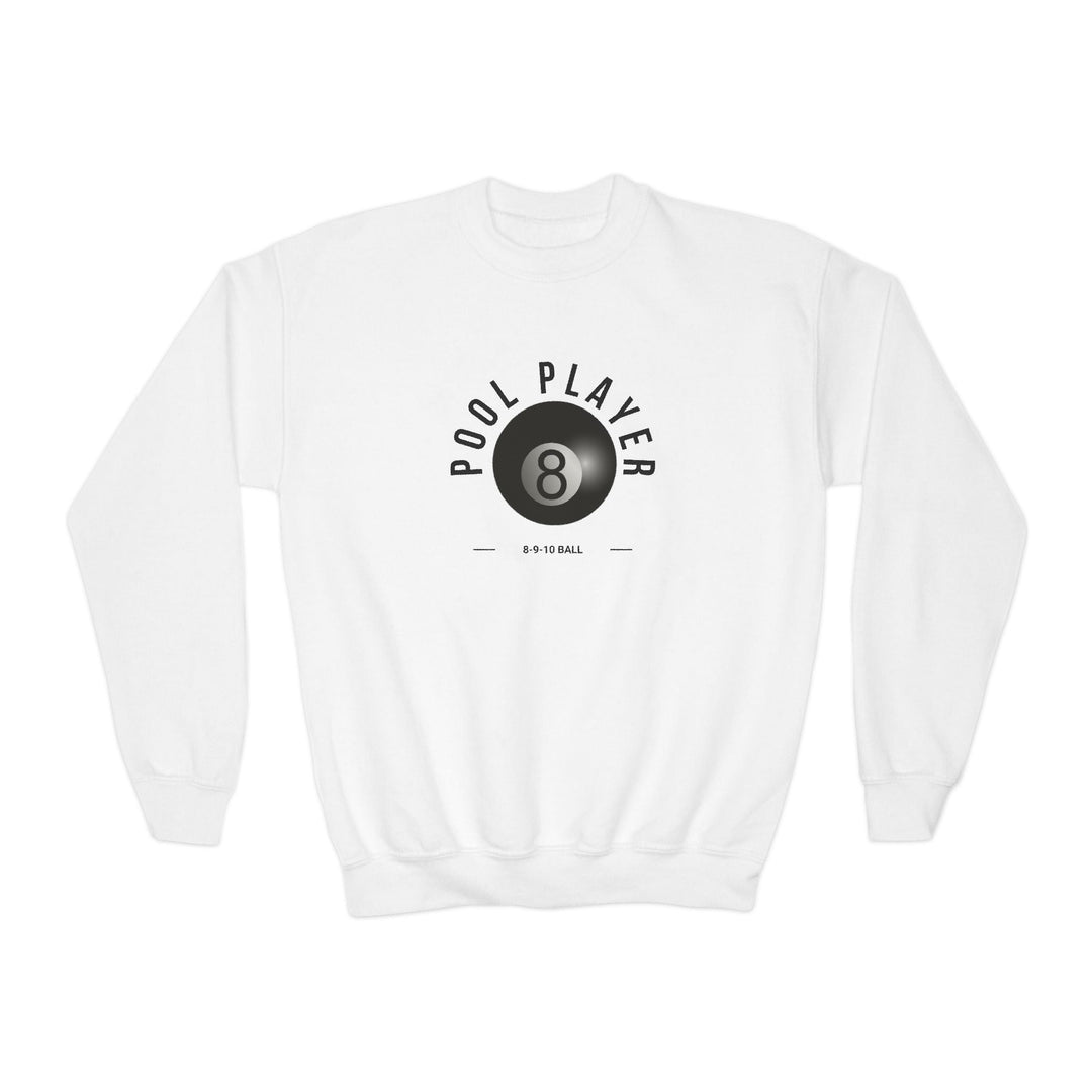 Pool Player - 8 - 9 - 10 Ball - Unisex Youth Crewneck Sweatshirt - BFLY BILLIARDS