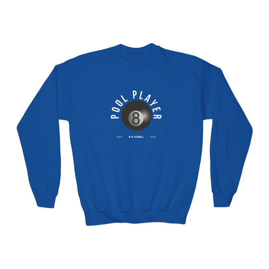 Pool Player - 8 - 9 - 10 Ball - Unisex Youth Crewneck Sweatshirt - BFLY BILLIARDS