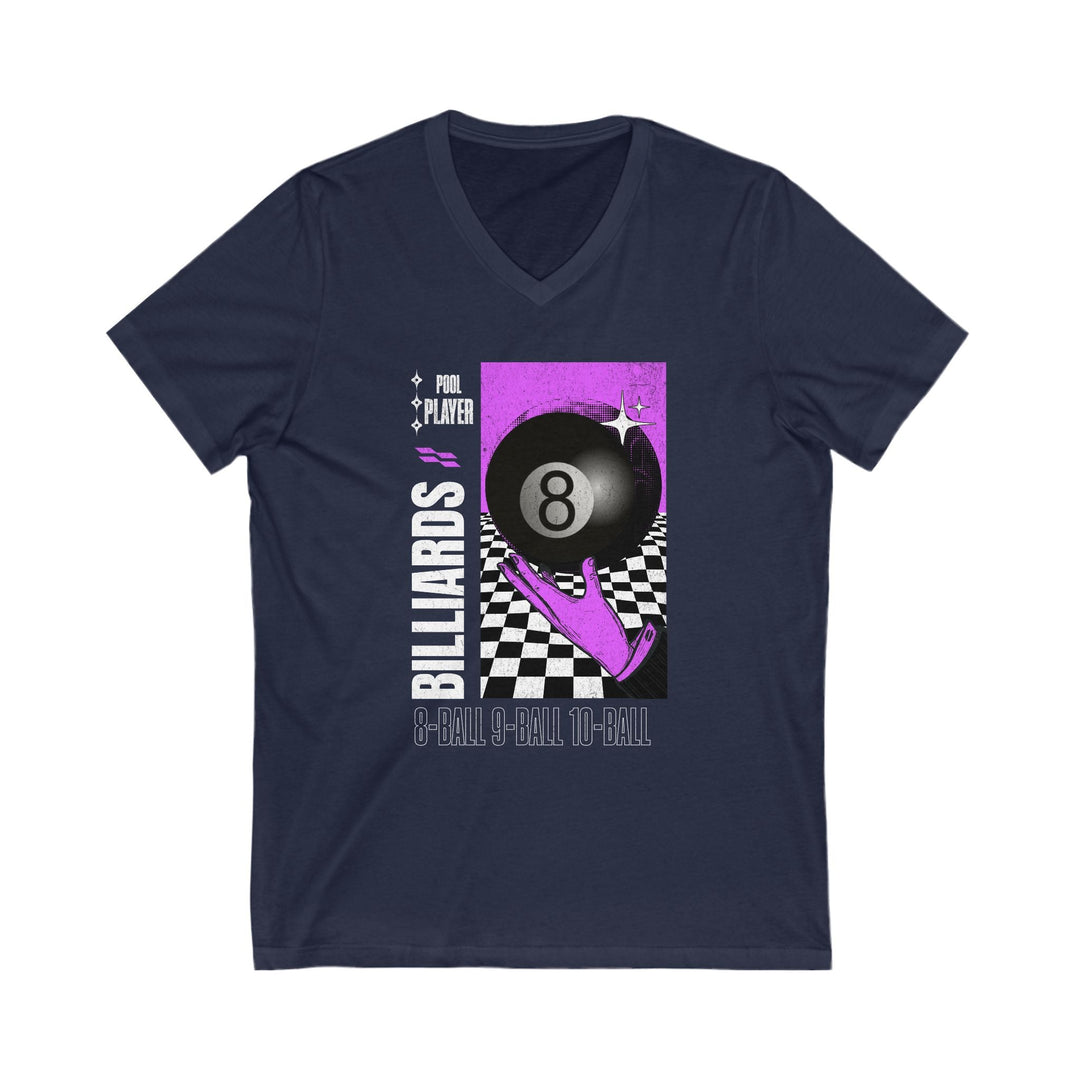 Pool Player - Billiards - Unisex V - Neck Tee - BFLY BILLIARDS