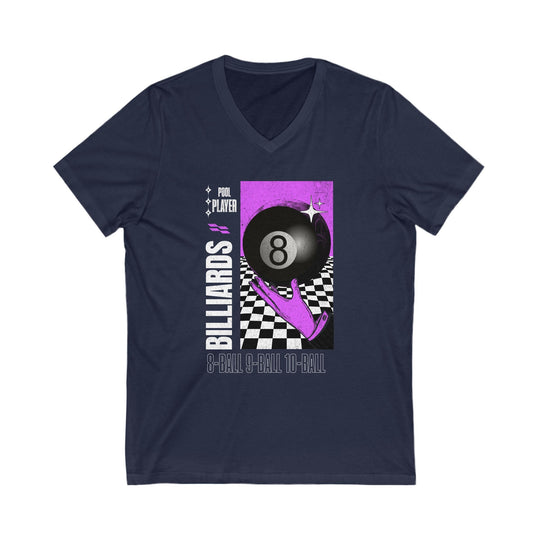 Pool Player - Billiards - Unisex V - Neck Tee - BFLY BILLIARDS