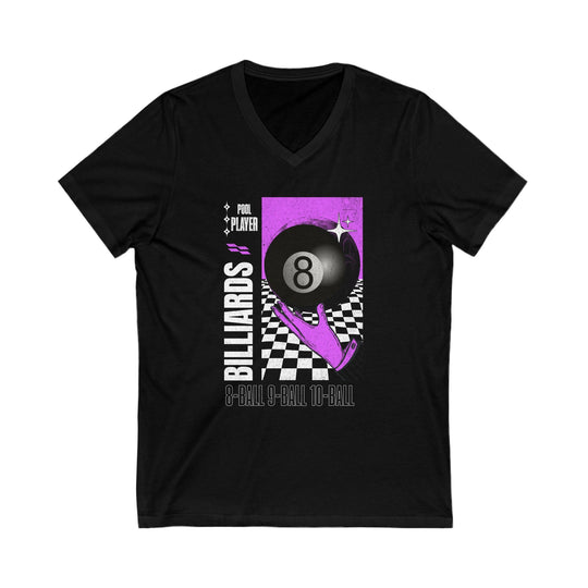 Pool Player - Billiards - Unisex V - Neck Tee - BFLY BILLIARDS