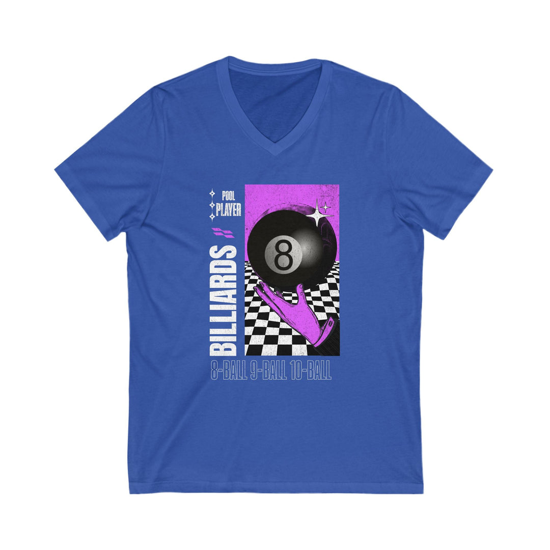 Pool Player - Billiards - Unisex V - Neck Tee - BFLY BILLIARDS