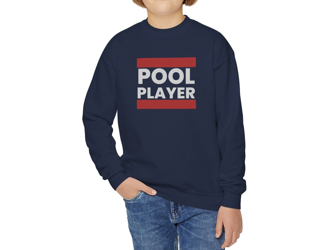 Pool Player - Unisex Youth Crewneck Sweatshirt - BFLY BILLIARDS
