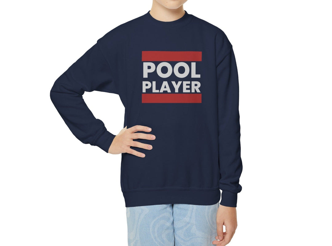 Pool Player - Unisex Youth Crewneck Sweatshirt - BFLY BILLIARDS